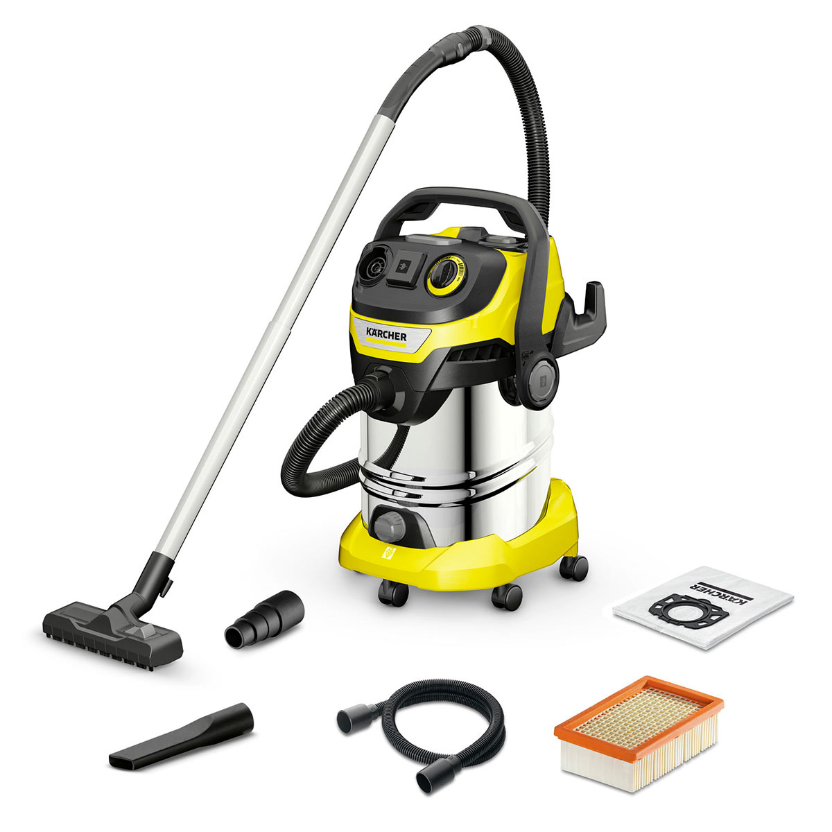 Пылесос Karcher WD 6 P S V-30/6/22/T для уборки в мастерской, гараже, во  время ремонта, всасывание жидкости, с розеткой для электроинструмента и  функцией выдува, бак 30 л - купить в СПб в