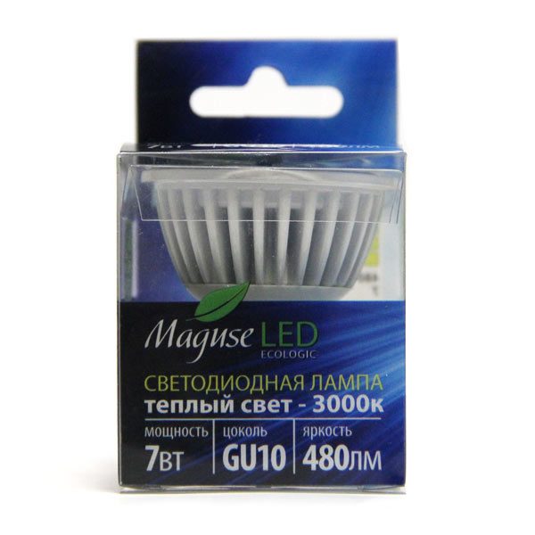 Светодиодная лампа Maguse GU10 7 Вт, теплый свет